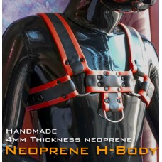 (RD1102)Luxury Customize Handmade 4mm Thickness Neoprene H Body Harness Red Bondage Fetish Wear